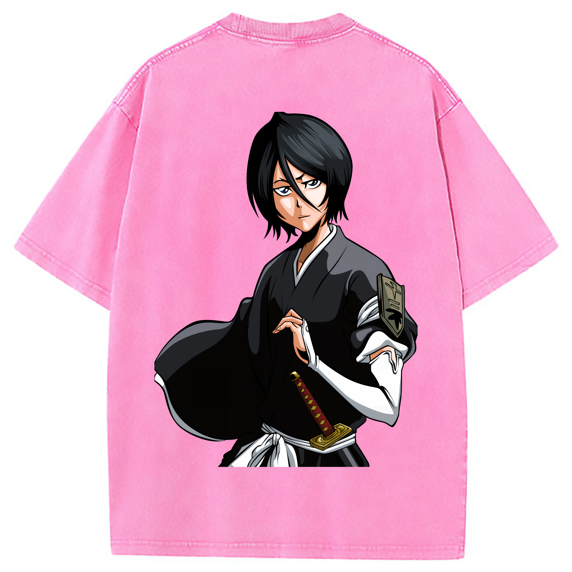 （画像用） ブリーチ 朽木ルキア BLEACH Kuchiki Rukia 綿100% ヴィンテージ風 半袖Tシャツ（背面プリント）